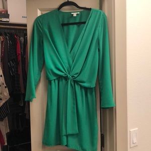 Topshop green knot dress